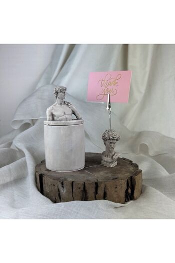 Melouro Mink Antique David Box with Lid and Note Holder Set of 2 Decorative
