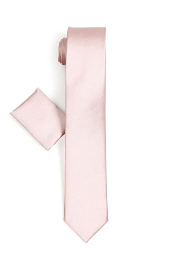 Varetta Men's Powder Pink Slim Fit Narrow Cut Handkerchief Tie