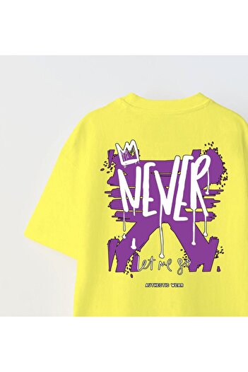 The Champ Clothing Never Let Me Go Yazılı Baskılı Sarı Çocuk T-shirt