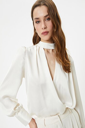 Koton Women's Off White Blouse