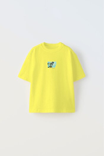 The Champ Clothing Surf California Yazılı Baskılı Sarı Çocuk T-shirt