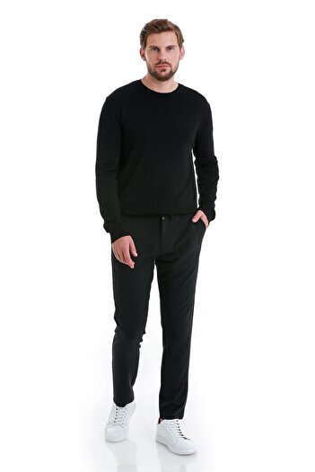 Hatemoğlu Чорний Regular Fit Прямий велосипедний комір Районний светр