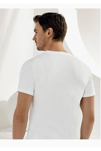Anıt 5 Pieces V-Neck Undershirt Athlete - 100% Cotton Single Jersey Combed Cotton, Short Sleeve