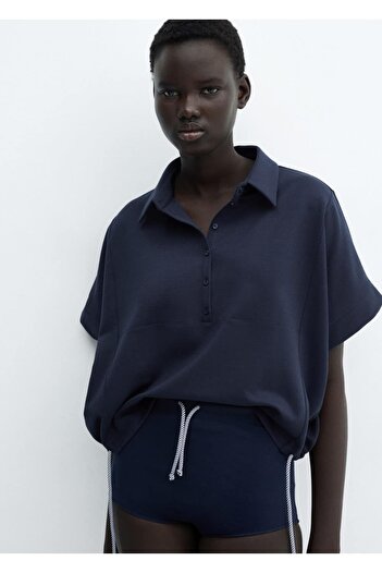 MANGO Woman Polo mikina s nastavitelnou šňůrkou