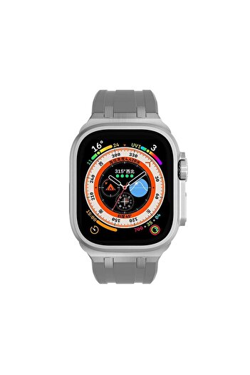 Nezih Case Apple Watch Seri 2/3/4/5/6/7/8/9/se/ultra/ultra2 42mm 44mm 45mm 49mm Metal Toka Silikon Kordon