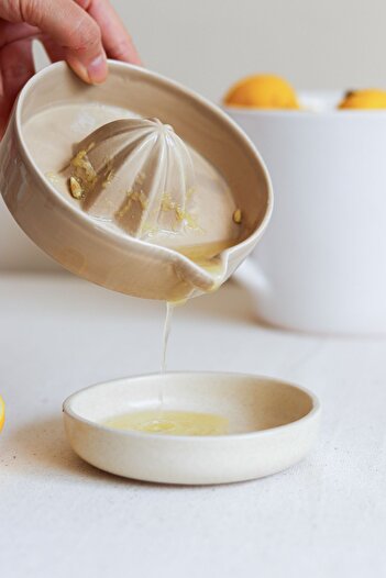 Beige & Stone Ceramic Citrus Lemon Squeezer
