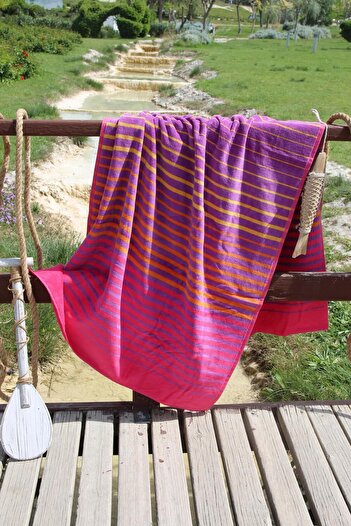 Baveno 100% Cotton 90x180 cm Patterned Beach Towel Set