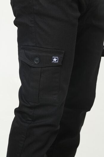 comstar Men's Elastic Waist Narrow Leg Black Jogger Pants