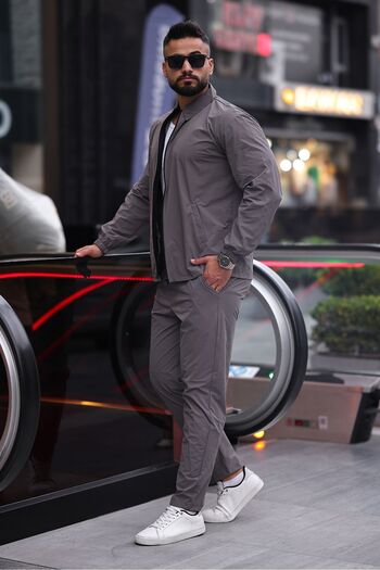 comstar Ανδρικό πουκάμισο με φερμουάρ Basic Sweatpants Smoked Double Suit
