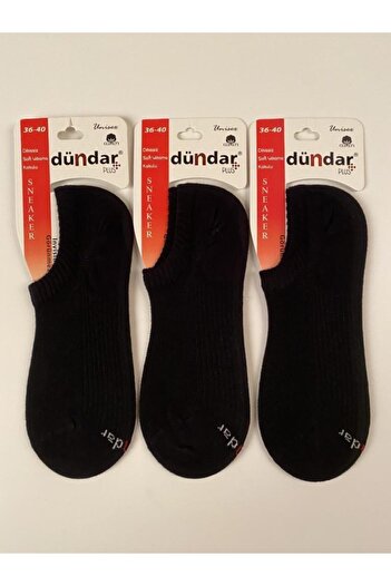 Dündar Unisex Sneaker Seamless Socks Plus Combed Cotton 3-Piece