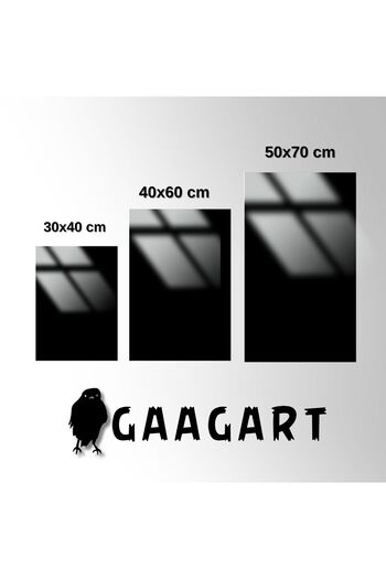 GAAGART 3'lü Metal Çerçeveli Cam Tablo Seti Soyut Siyah Gold Desen
