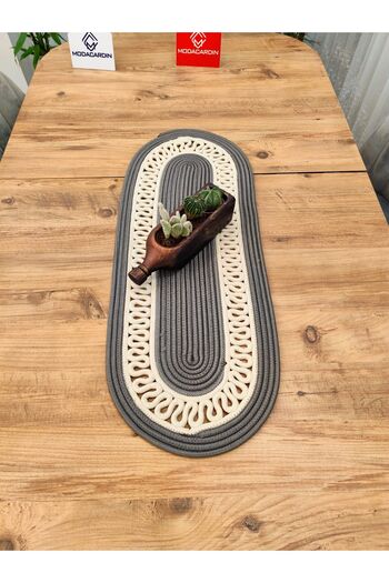 ModaCardin Bohemian Style Jute and Straw Decorative Tablecloth - Runner 30x80 CM, American Service, Coffee Table Cloth