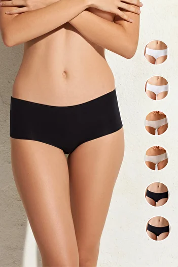 Pierre Cardin Economic Pack of 6 - Laser Cut Seamless Non-Marking Micro Shortie Panties