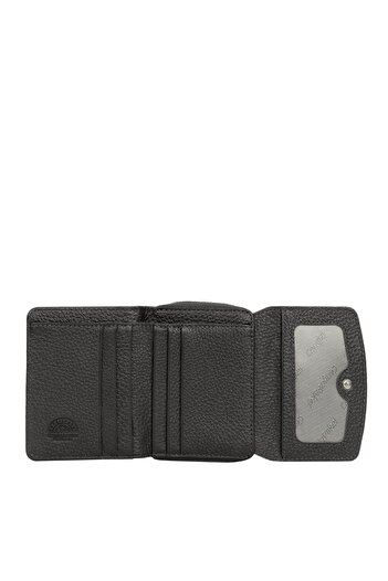 CENGİZ PAKEL Genuine Leather Mini Horizontal Wallet - Cengiz Pakel, Snap Fastener, Black - 65288