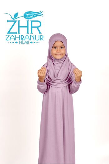 ZAHRANUR HİJAB Παιδικό φόρεμα προσευχής (6-8 ΕΤΩΝ ΞΗΡΟ ΤΡΙΑΝΤΑΦΥΛΛΟ ΧΡΩΜΑ)