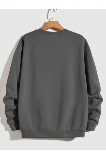 CAST COLLECTİON Φούτερ με στάμπα Unisex Dark Grey Crew Neck Los Angeles