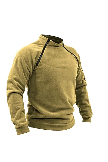 GENIUS STORE Pánský Polar Kombat - Outdoorový taktický fleece s polovičním zipem