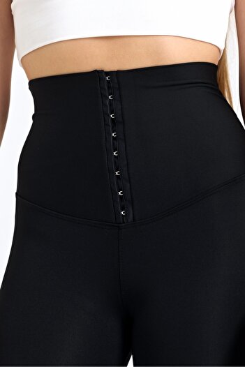 BANEGA High Waist Women's Biker Corset Leggings - Agraphed and Gathering