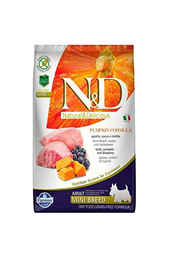 N&D Nd Köpek Maması Küçük Irk Balkabaklı Kuzu Etli Tahılsız 2,5 Kg