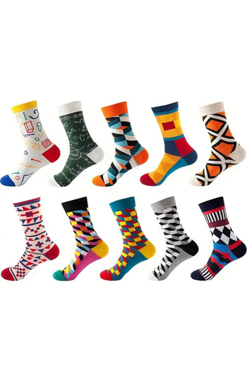 myDea 10 Pairs of Mixed Patterns - Fun Socks, Suitable for All Seasons
