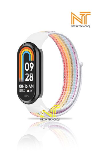 Nezih Case Xiaomi Mi Band 8 / 9 / 10 Compatible Straw Fabric Design Colorful Sports Band / Strap