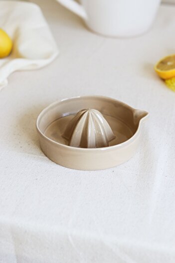 Beige & Stone Ceramic Citrus Lemon Squeezer