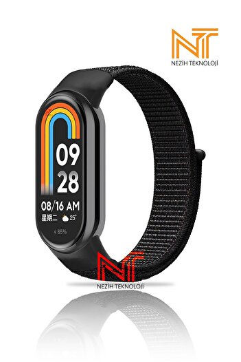 Nezih Case Xiaomi Mi Band 8 / 9 / 10 Compatible Straw Fabric Design Colorful Sports Band / Strap