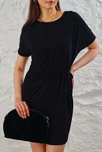 ESPİNA Sandy Fabric Mini Dress - Side Tie