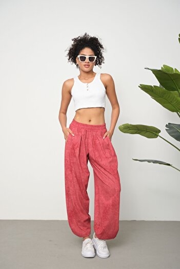 ESPİNA Cupra Fabric Women's Shalwar Trousers - Pocketed and Flowy