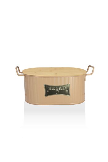 EVSTYLE Bamboo Closed Metal Bread Bowl - Cappuccino