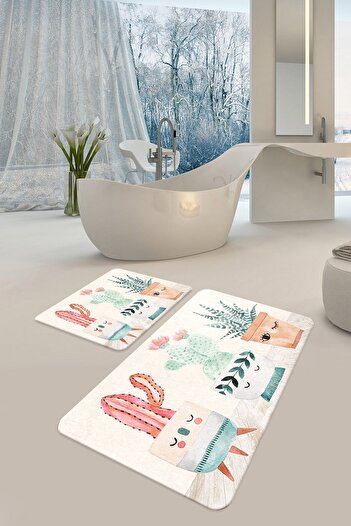 DEKOMOD Decorative Digital Printed Bath Mat Set