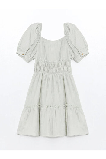 LC Waikiki Lcw Kids - Girl's Square Neck Short Sleeve Dress