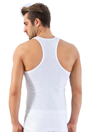 Anıt 5 Men's Rambo Cut Undershirt - Striped, 92% Cotton, 8% Lycra