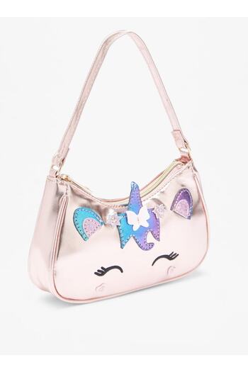 Flora Bella by Shoexpress Flora Bella Applique Detail Shoulder Bag with Strap Handle and Zip Closure