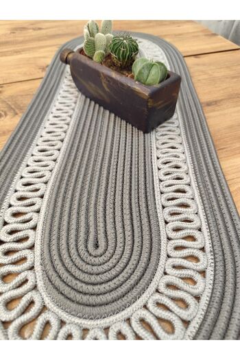 ModaCardin Bohemian Style Jute and Straw Decorative Tablecloth - Runner 30x80 CM, American Service, Coffee Table Cloth