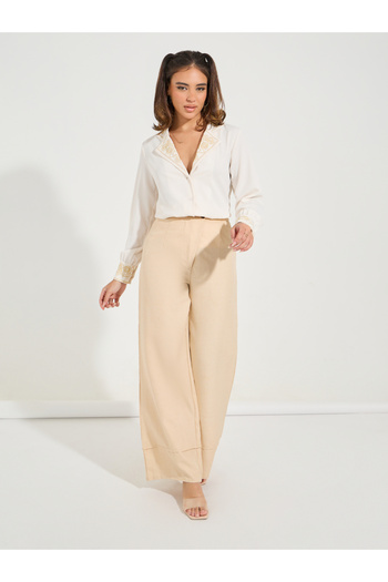 Take Two By Styli Embroidery Rose Detail Regular Fit Shirt