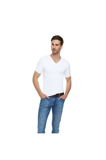 Tutku Elit 6 Pieces White Color V-Neck Short Sleeve Undershirt Undershirt