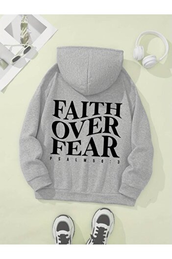 NOFLEN Унісекс-худі з принтом Faith Baskılı Oversize