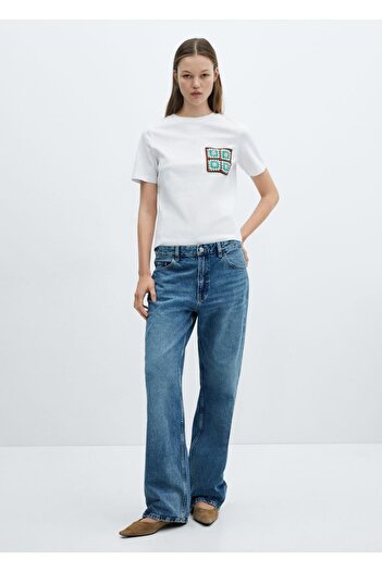 MANGO Woman T-Shirt με βελονάκι