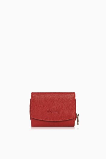 CENGİZ PAKEL Women's Genuine Leather Mini Horizontal Wallet - Cengiz Pakel 65288 - Red