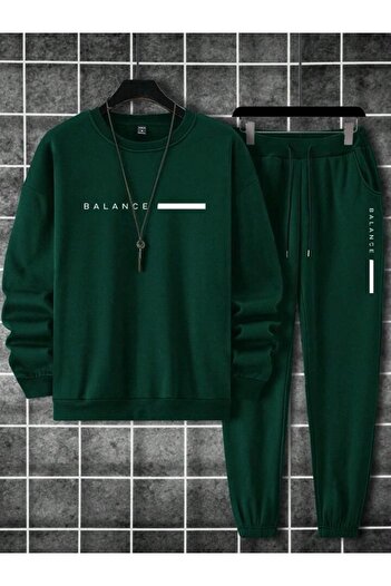 CAST COLLECTİON Green Balance Printed men's Tracksuit Set