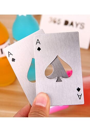 lovebox Stainless Steel Ace of Spades Decorative Bottle Opener 2 Pieces
