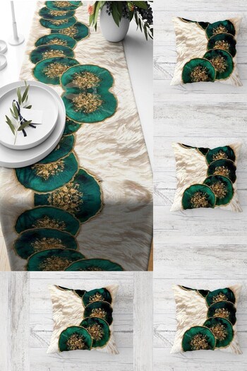 on the clouds Emerald Green Stone Table - Set of 4 Decorative Runner