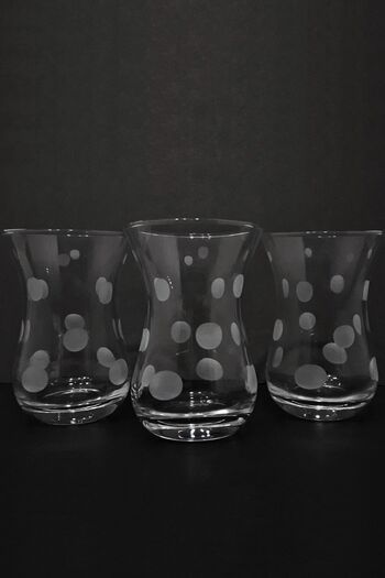 DECOSTYLE Puantiyeli Paşabahçe Ajda Dekorlu 6'lı Çay Bardağı