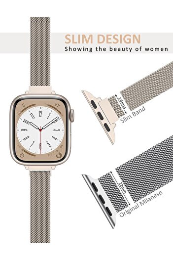 Nezih Case Watch 2/3/4/5/6/7/8/9/se/ultra/ultra 2 44/45/49mm Ve Seri 10 46mm Uyumlu Hasır Metal Kordon