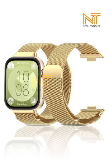 Nezih Case Huawei Watch Fit 3 / Fit 4 / Fit 4 Pro Compatible Milano Mesh Mesh Metal Magnet Practical Cord
