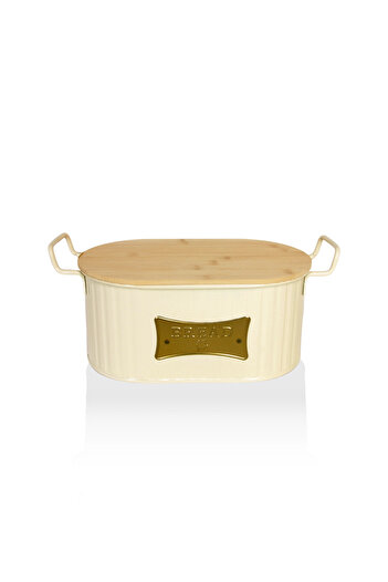 EVSTYLE Cream Bread Bowl - Bamboo Lid