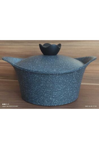 ThermoAD Granit 28 Cm Derin Tencere Gri
