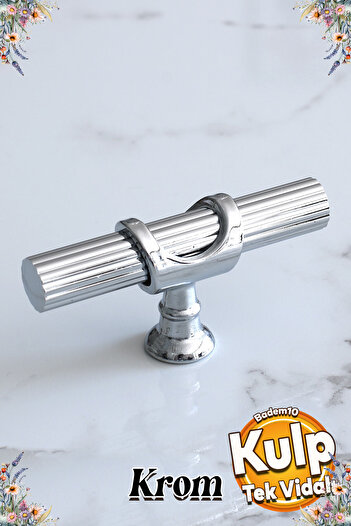 Badem10 Arsin Chrome Metal Handle Button Furniture Kitchen Drawer Cabinet Wardrobe Door Handle Handle Handles Chrome Color