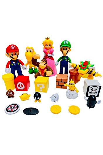 Brother Toys Super Mario Luigi Toy 21 Pieces Lighted Meat Model Quality Figure Set